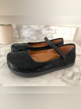 Kalso Earth Solar 3 Mary Jane Flats Size 9 Black Leather Negative Heel